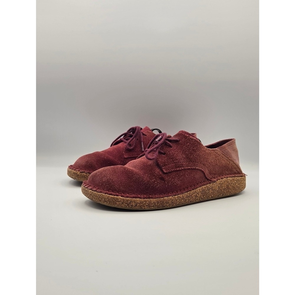 Birkenstock Gary Unisex Shoes EU 37 Maroon Suede Leather Lace Up Oxford
